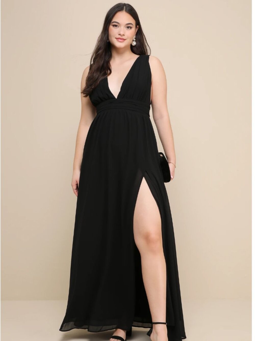 Lulus Heavenly Hues Black Formal Maxi Dress